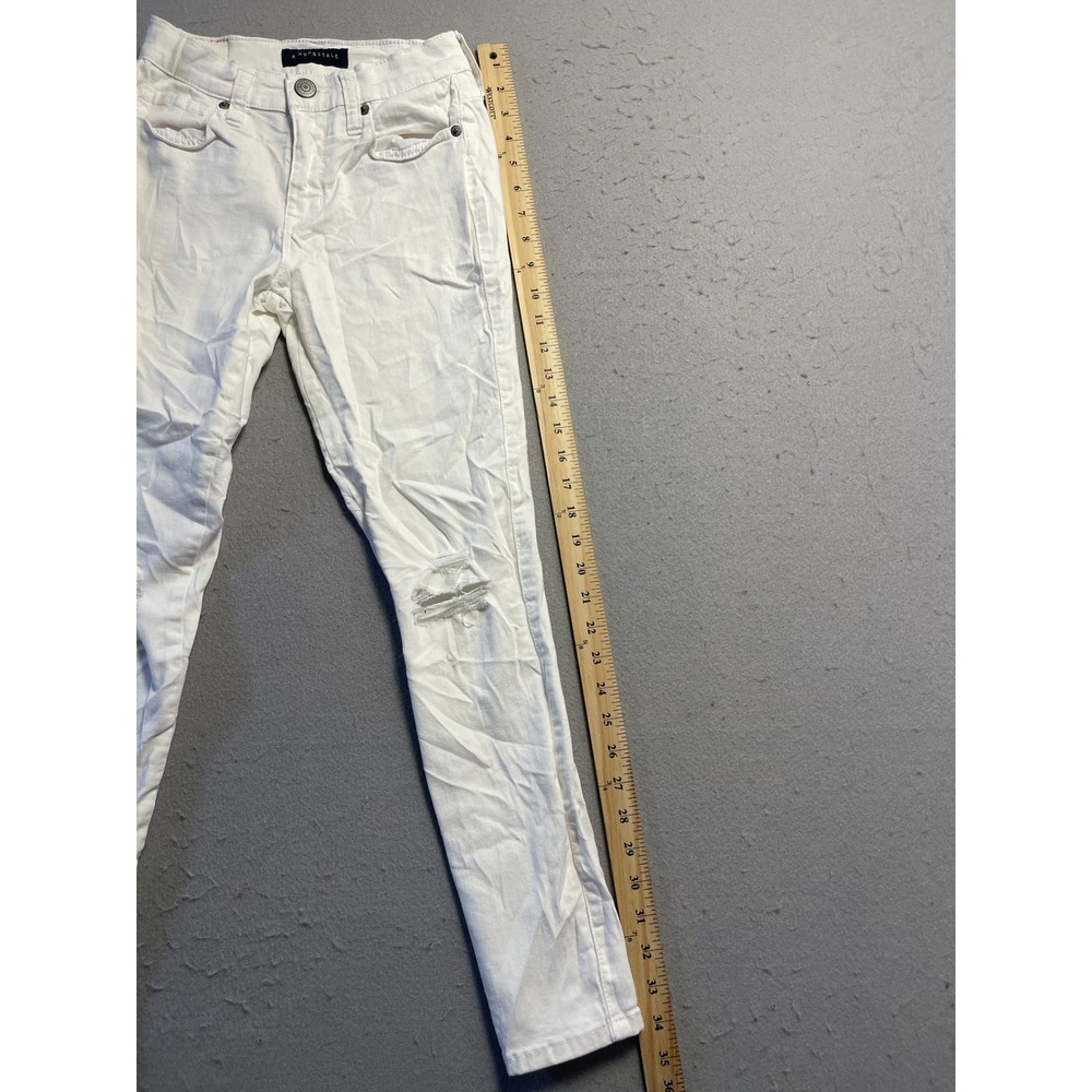 Aeropostale Skinny Jeans Denim White Distressed W26 Womens - Picture 6 of 7